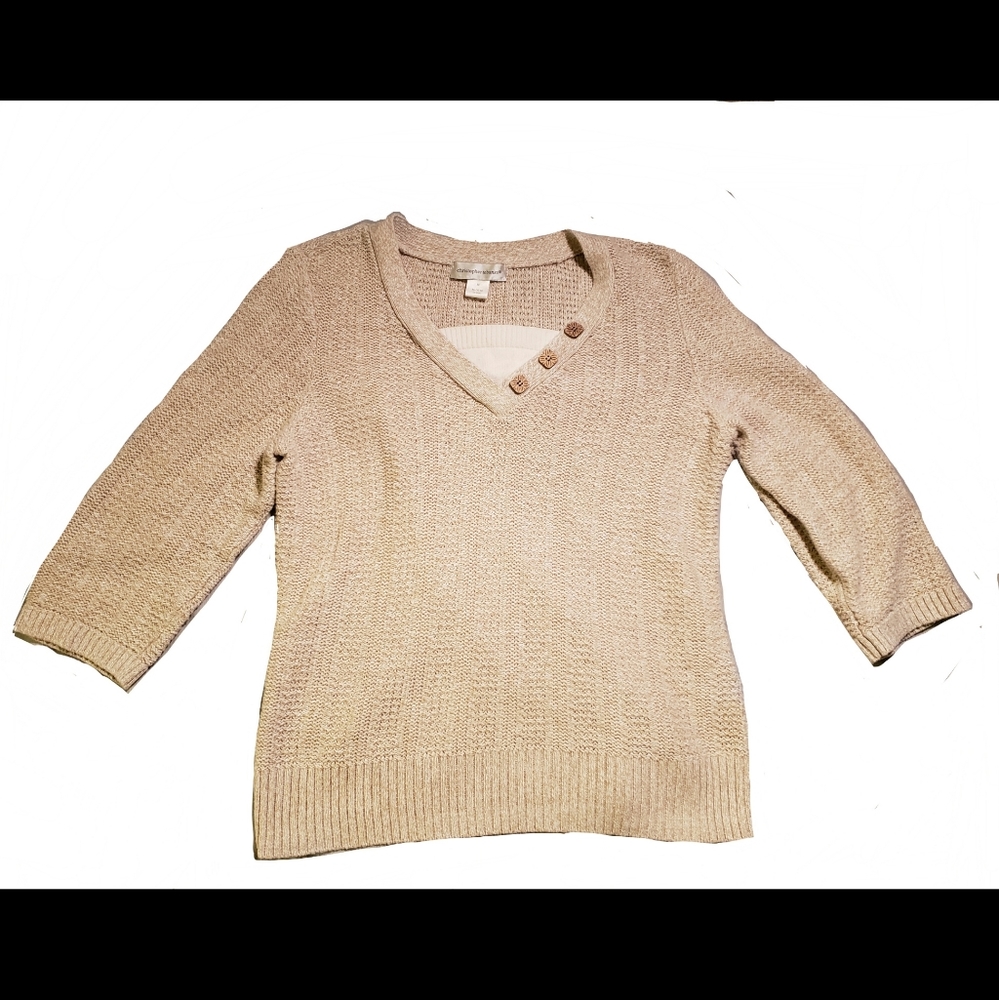 Christopher & Banks Woman's 3/4 Sleeve Top Size Medium